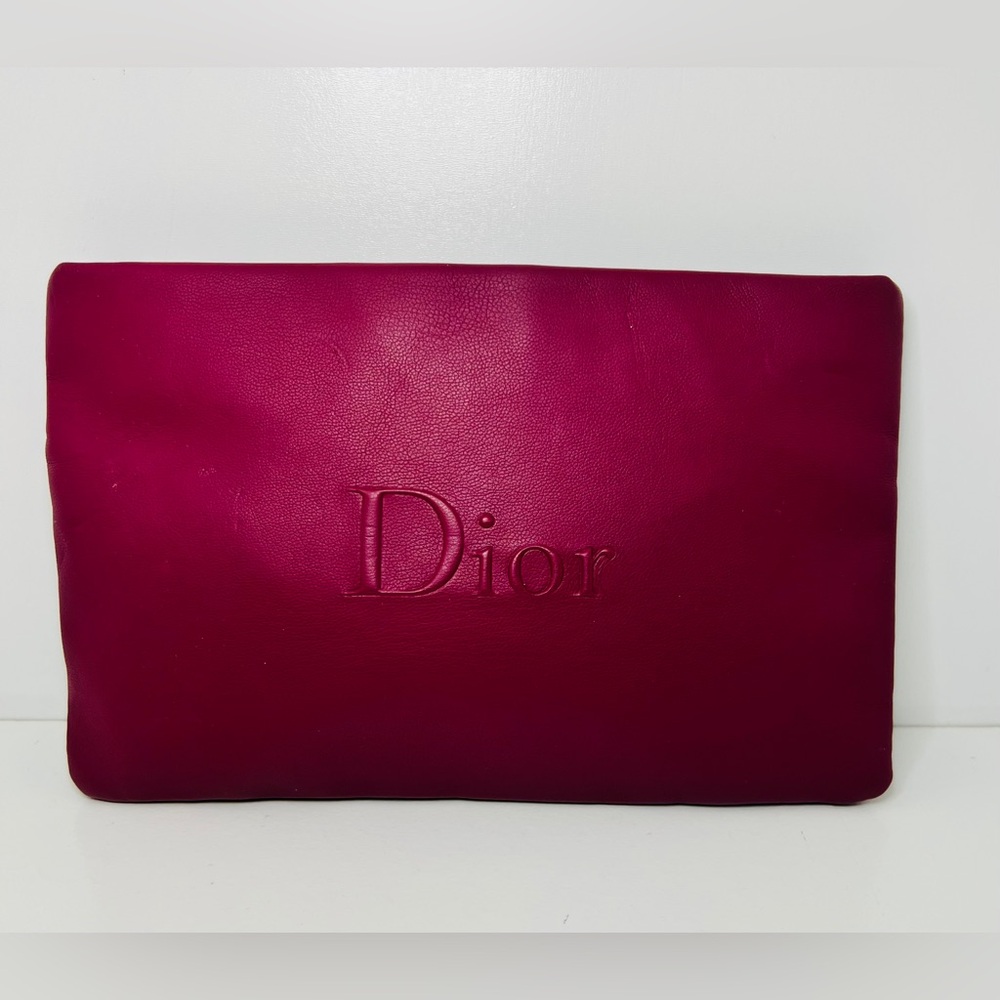 New! Dior Burgundy Small Clutch or Cosmetic Bag